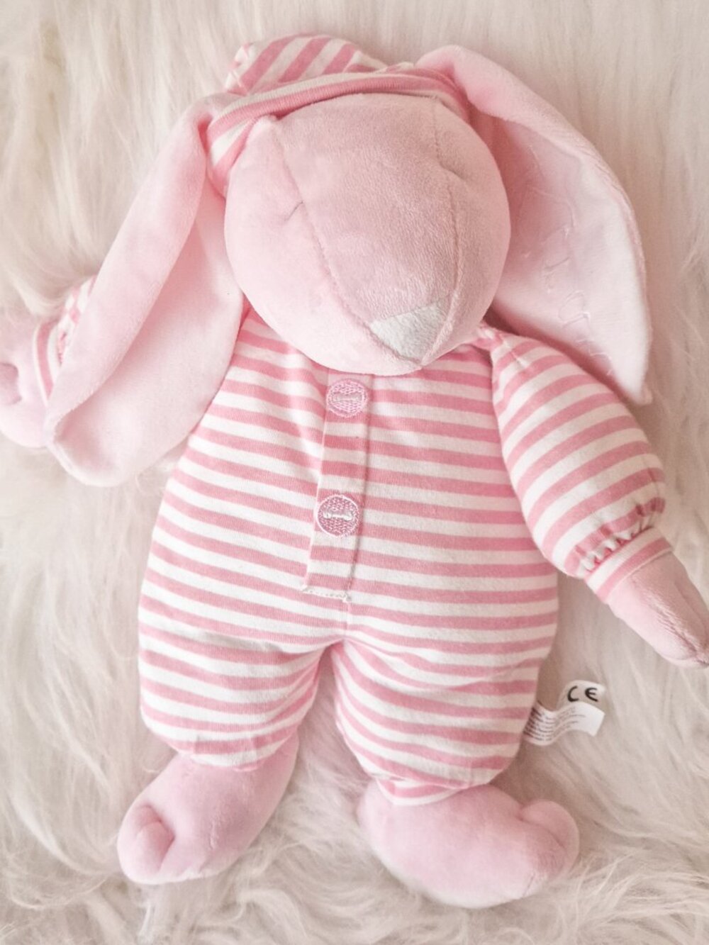 North American Bear Co Sleepyhead Bunny Pink Striped Pajama Plush 15"